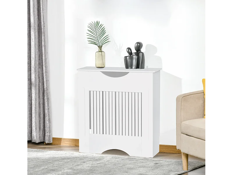Cache-radiateur design panneau 78 x 19 x 82 cm MDF blanc