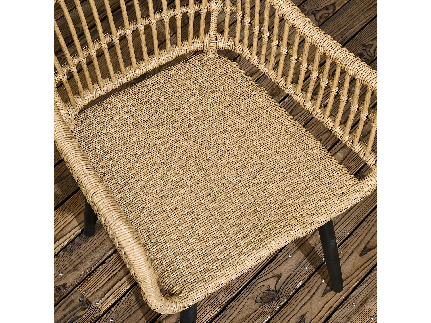 Salon de Jardin 6 places 7 pièces style bohème - 6 chaises, table à manger ovale - coussins inclus