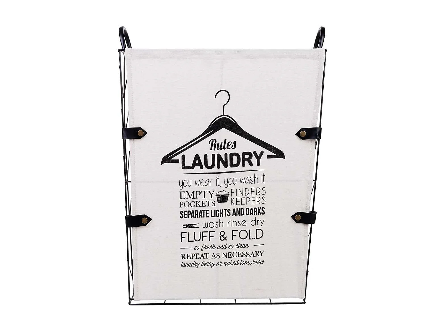 Cesto per la biancheria in metallo e tessuto 45x36x56/63