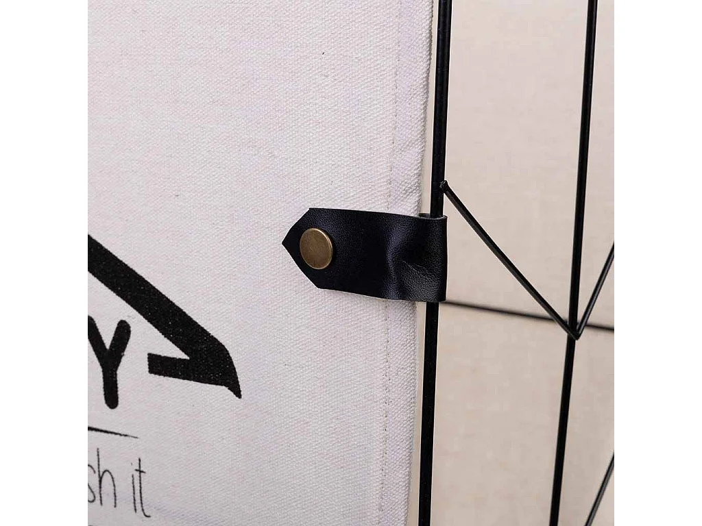 Cesto per la biancheria in metallo e tessuto 45x36x56/63