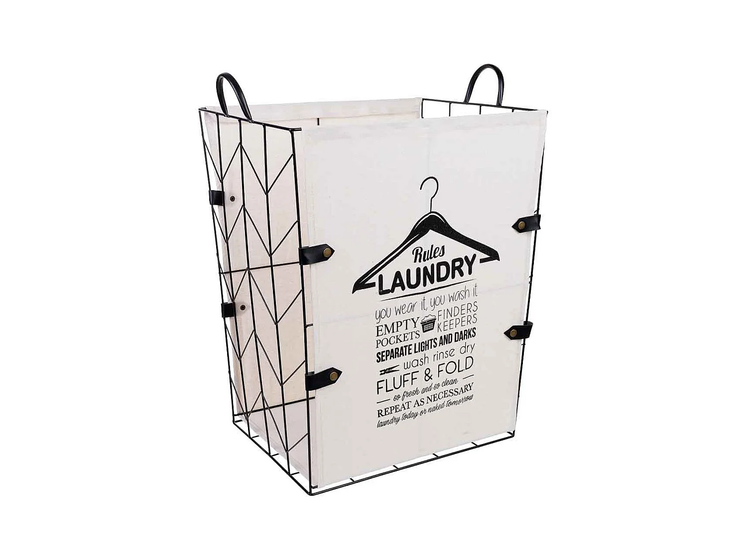 Cesto de la ropa de metal y tela 45x36x56/63