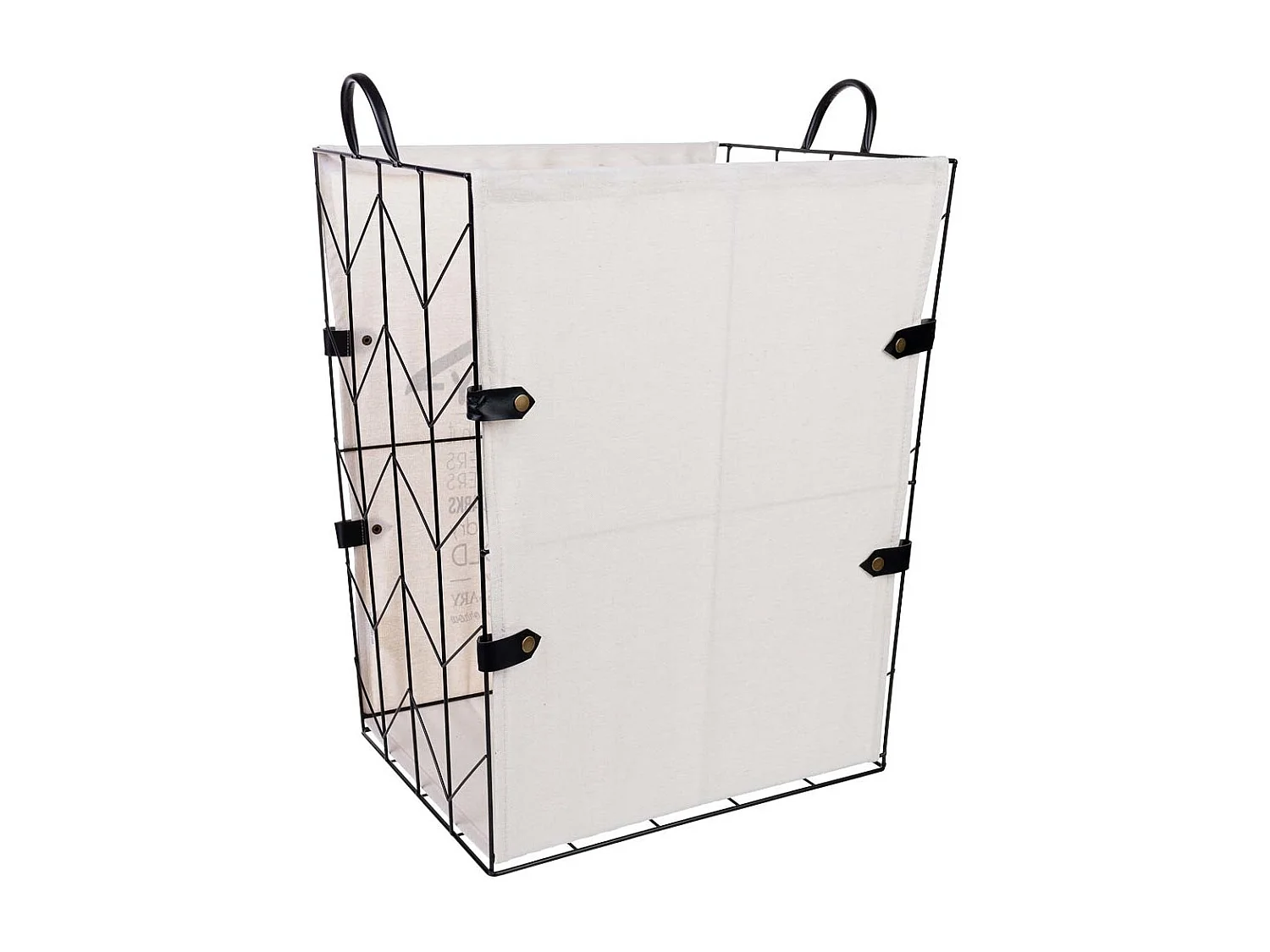 Cesto de la ropa de metal y tela 45x36x56/63