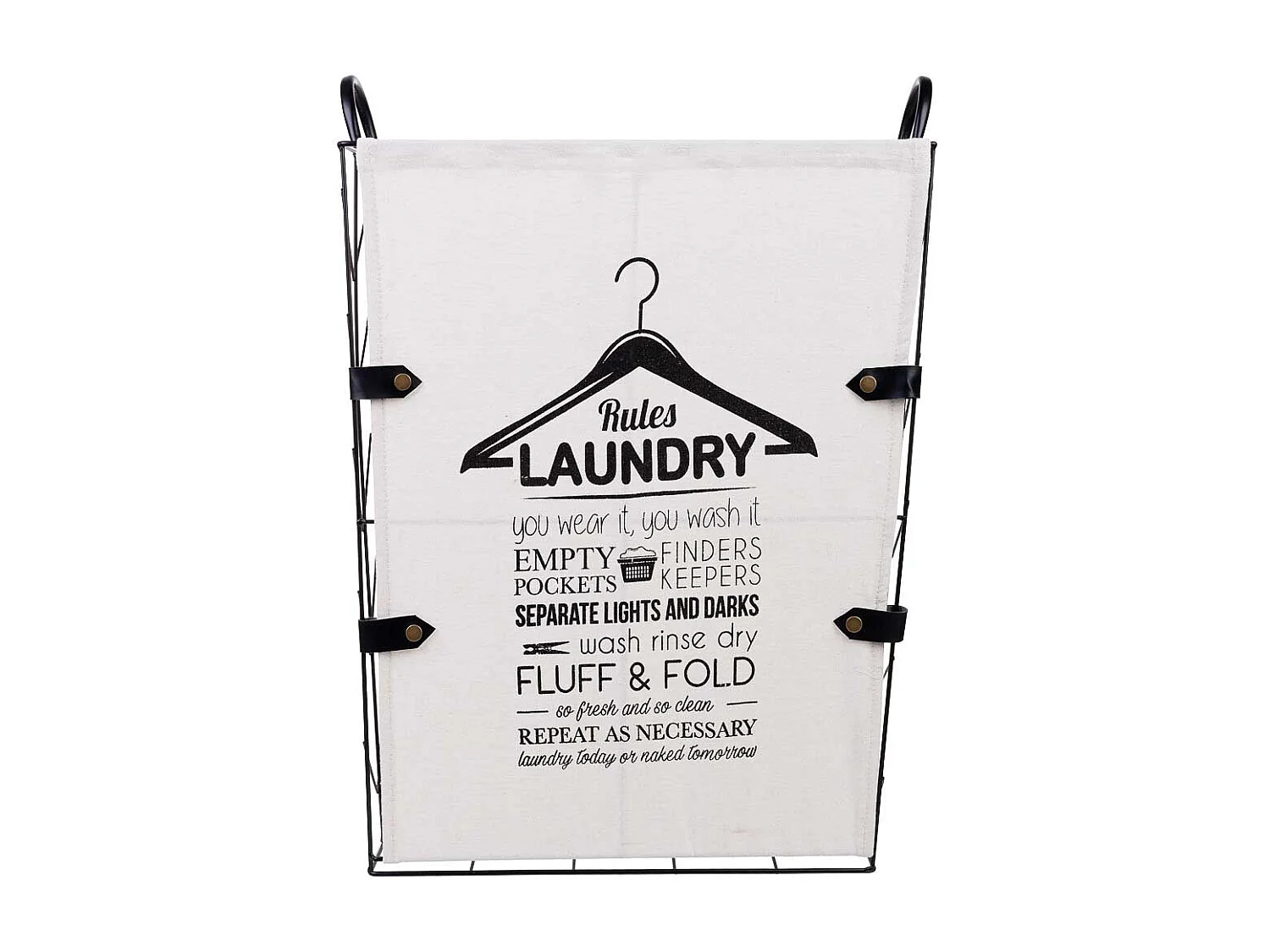 Cesto de la ropa de metal y tela 45x36x56/63