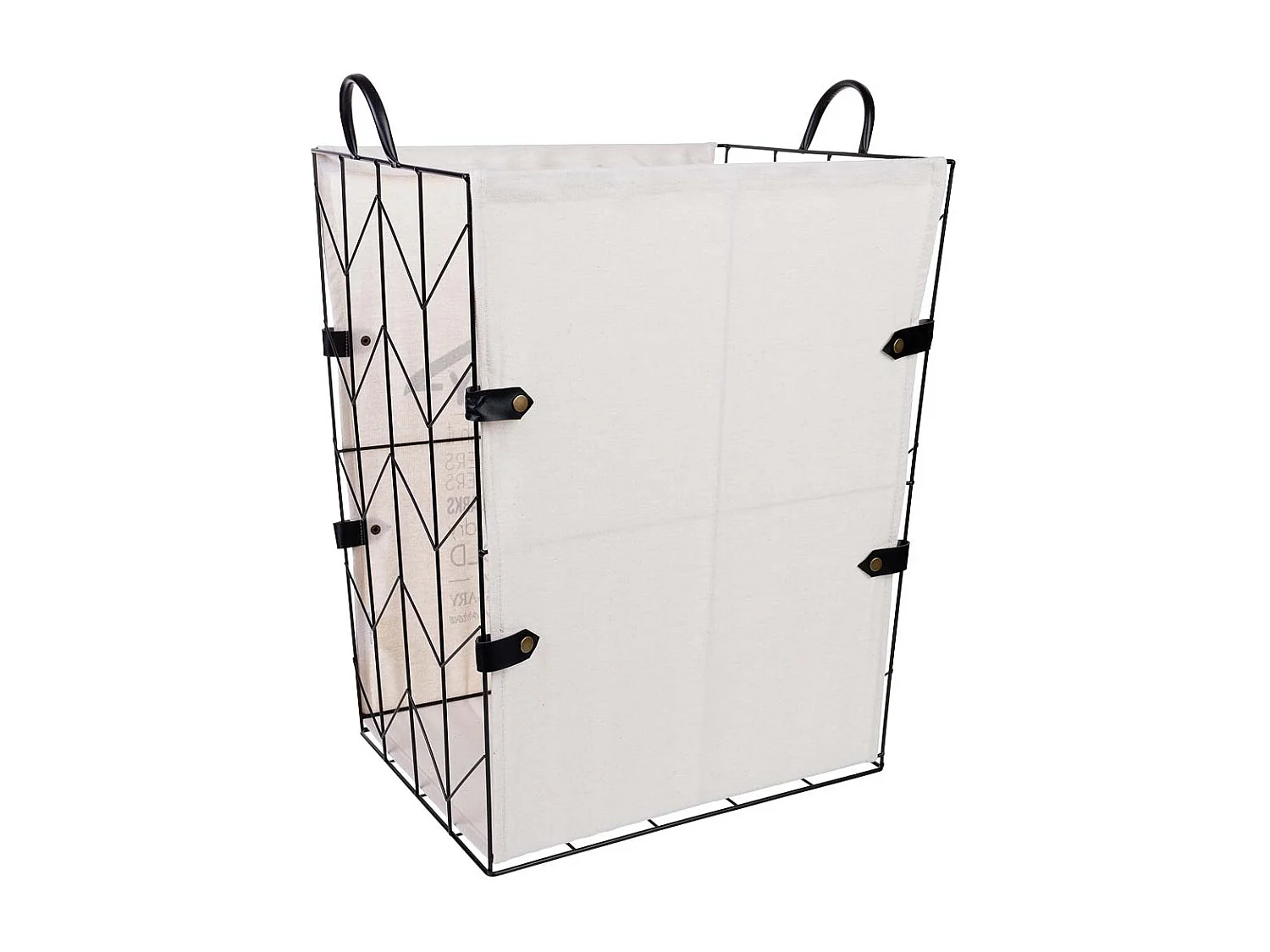 Cesto de la ropa de metal y tela 45x36x56/63