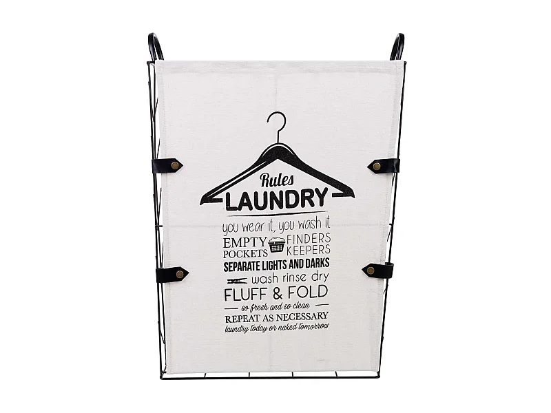 Cesto de la ropa de metal y tela 45x36x56/63