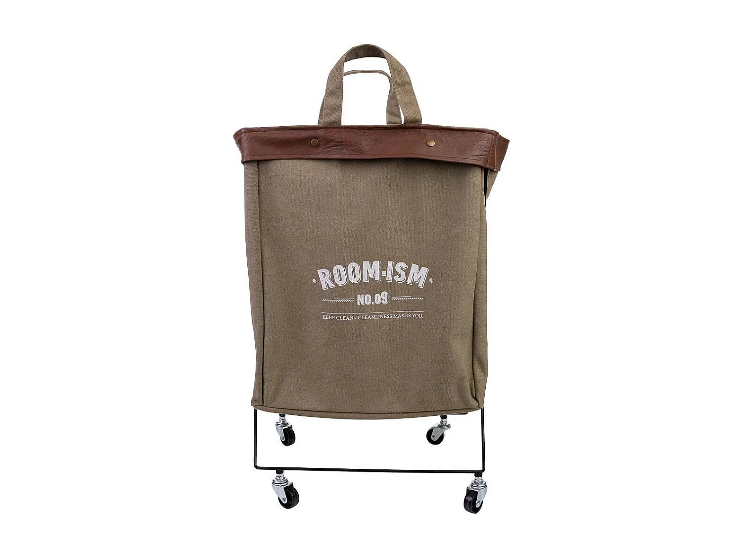 Wäschekorb aus Metall und Stoff, 41x32x58H cm