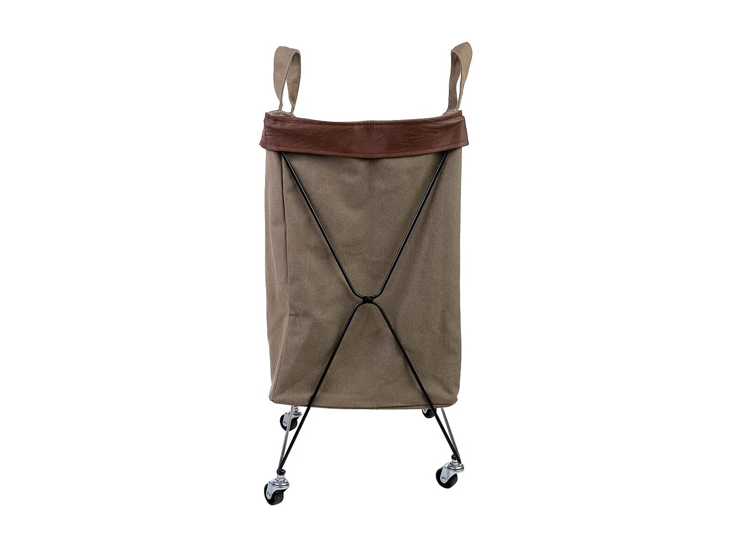 Cesto de roupa de metal e tecido 41x32x58h cm