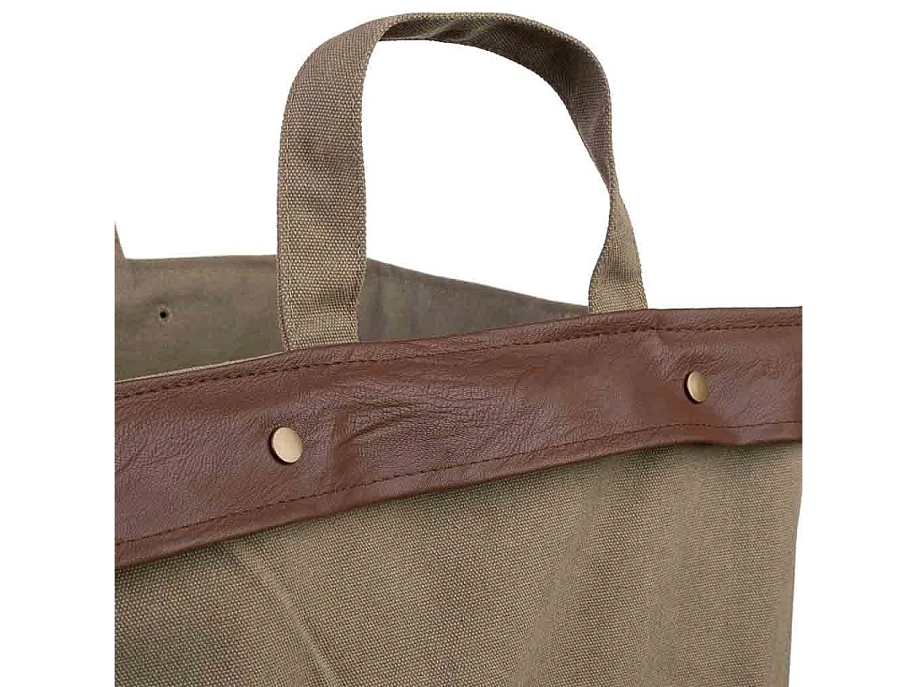 Wäschekorb aus Metall und Stoff, 41x32x58H cm