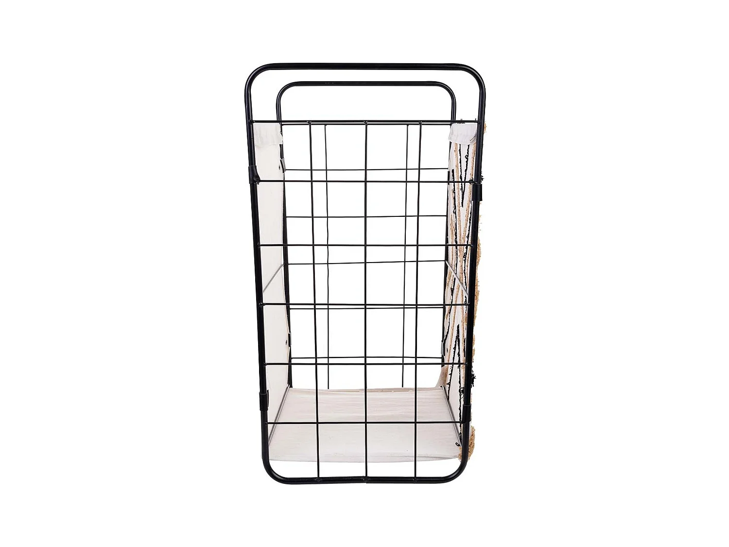 Metal and fabric laundry basket 46x35x55/63h cm