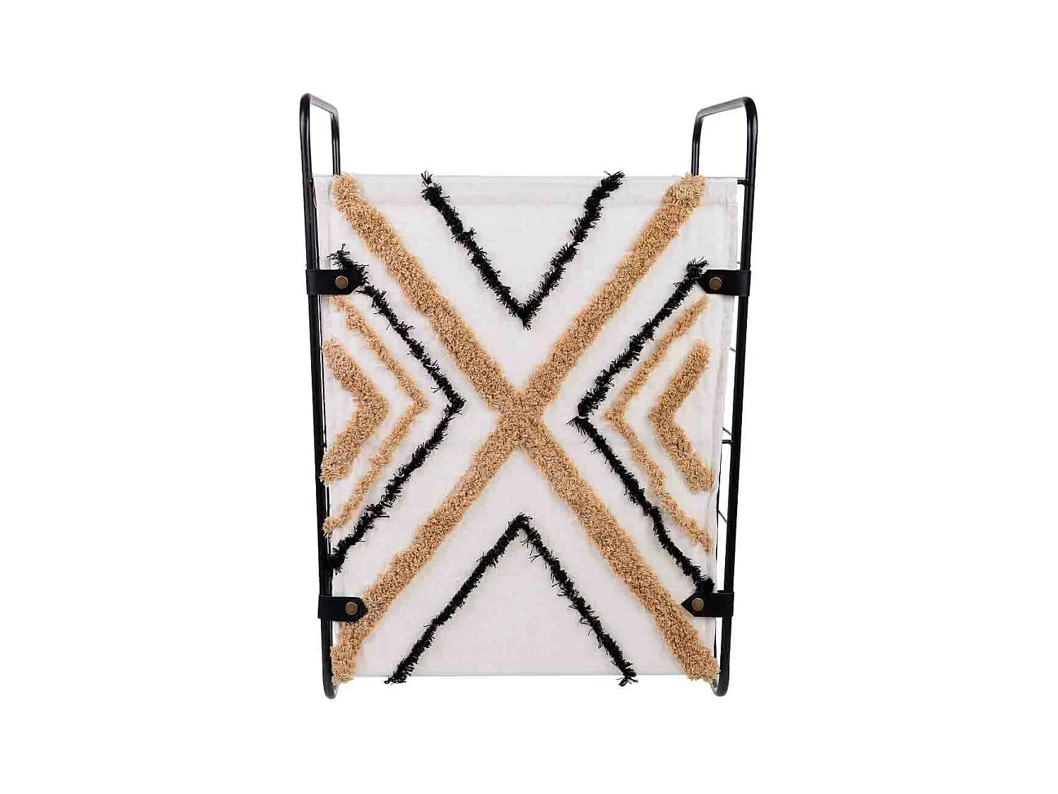 Panier à linge en métal et tissu 46x35x55/63 cm
