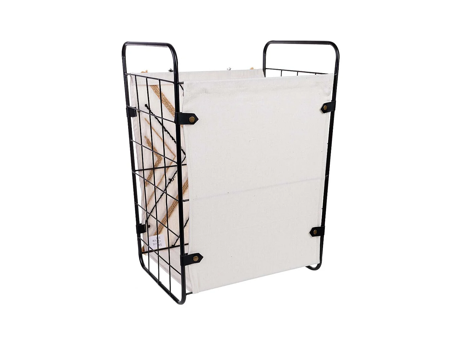 Cesto de la ropa de metal y tela 46x35x55/63h cm