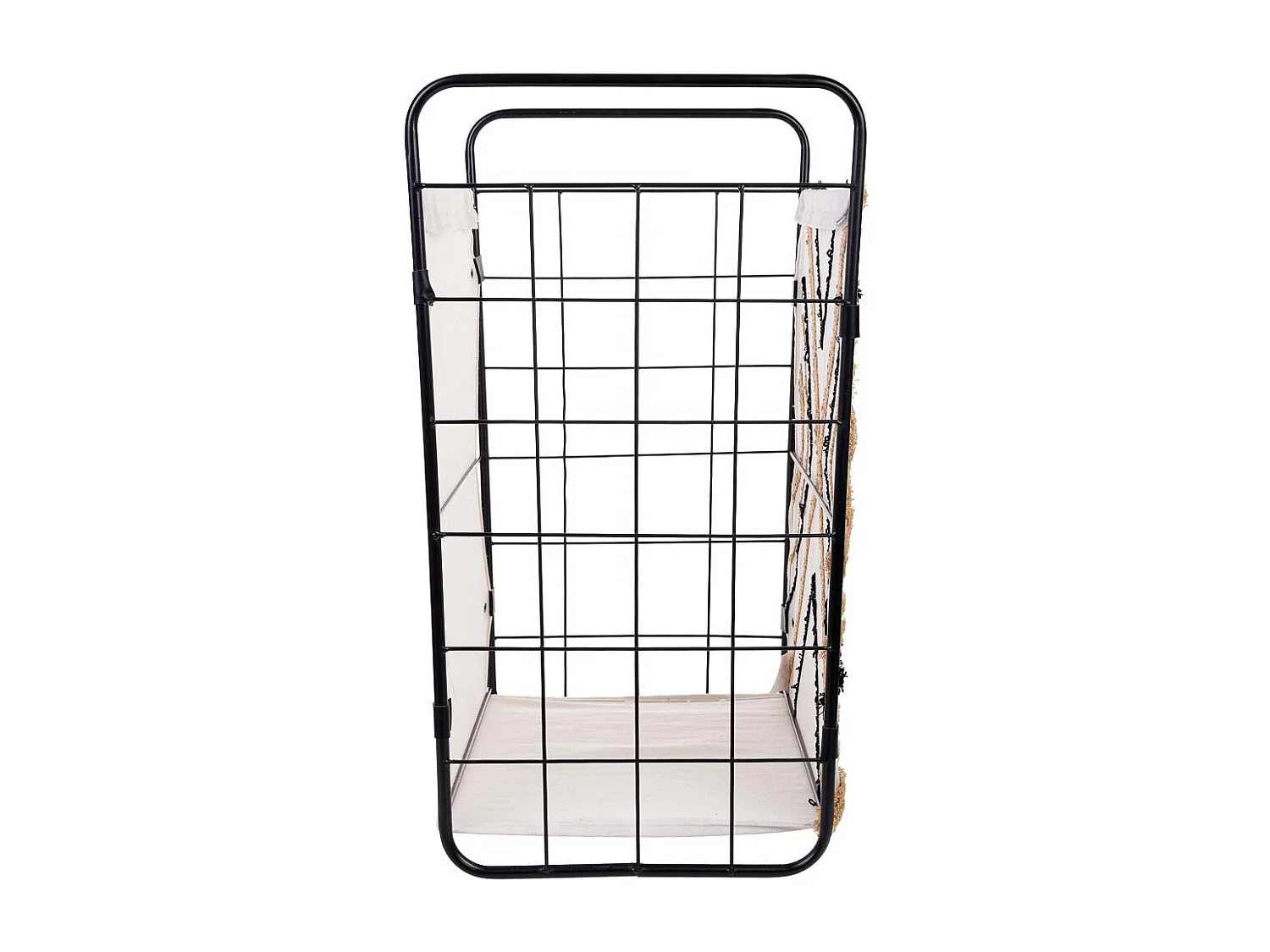 Cesto de la ropa de metal y tela 46x35x55/63h cm