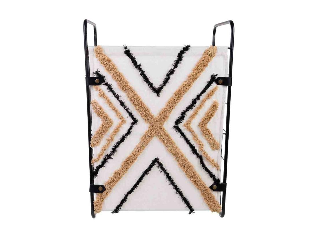 vente unique Panier à linge en métal et tissu 46x35x55/63