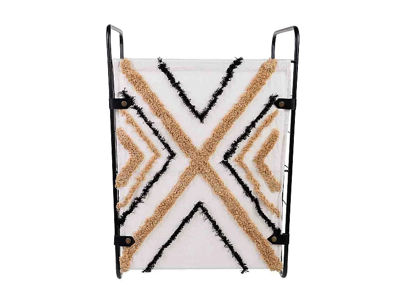 Cesto de la ropa de metal y tela 46x35x55/63h cm