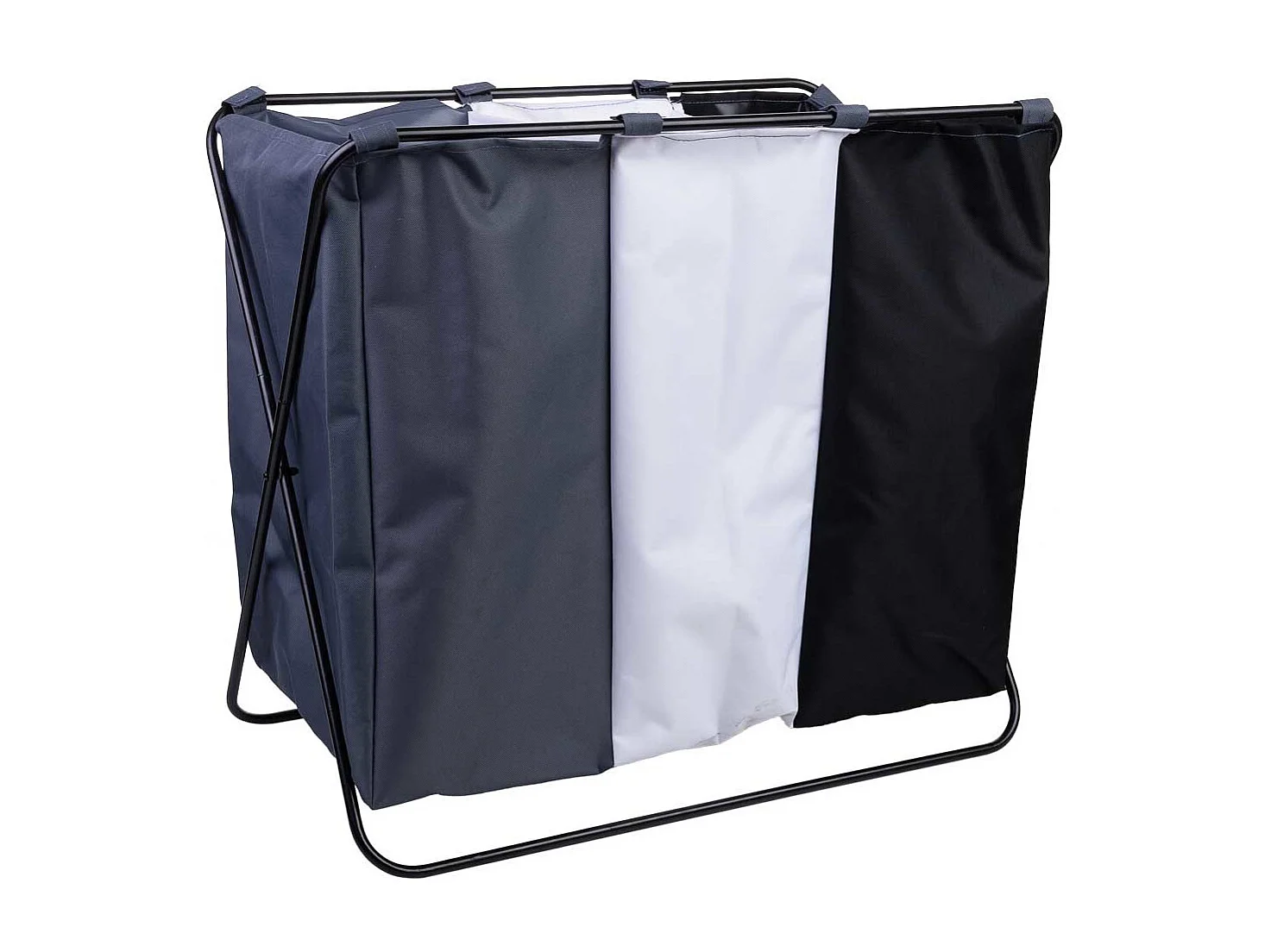 Wäschekorb aus Metall und Stoff, 65,5x40x56H cm