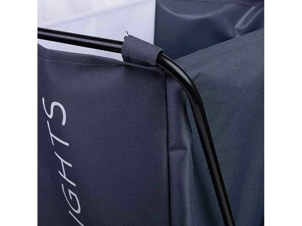 Panier à linge en métal et tissu 65.5x40x56h cm