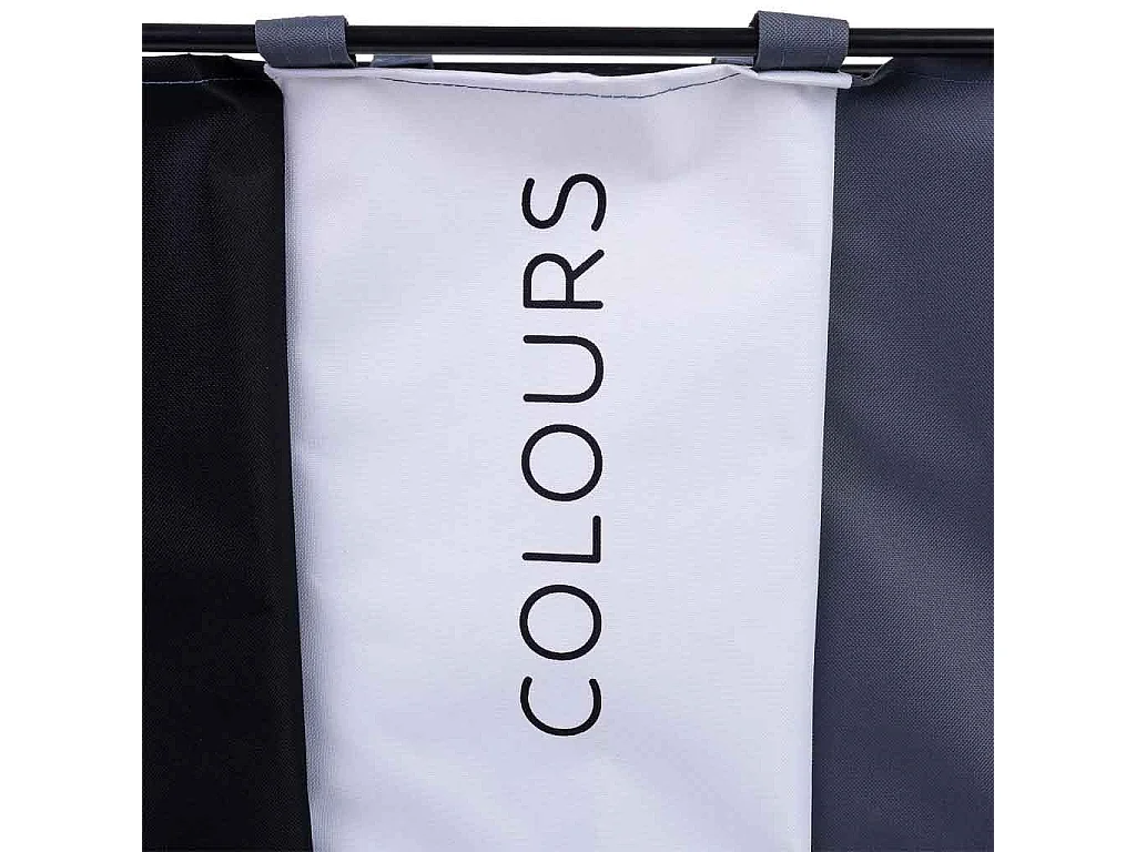 Panier à linge en métal et tissu 65.5x40x56h cm