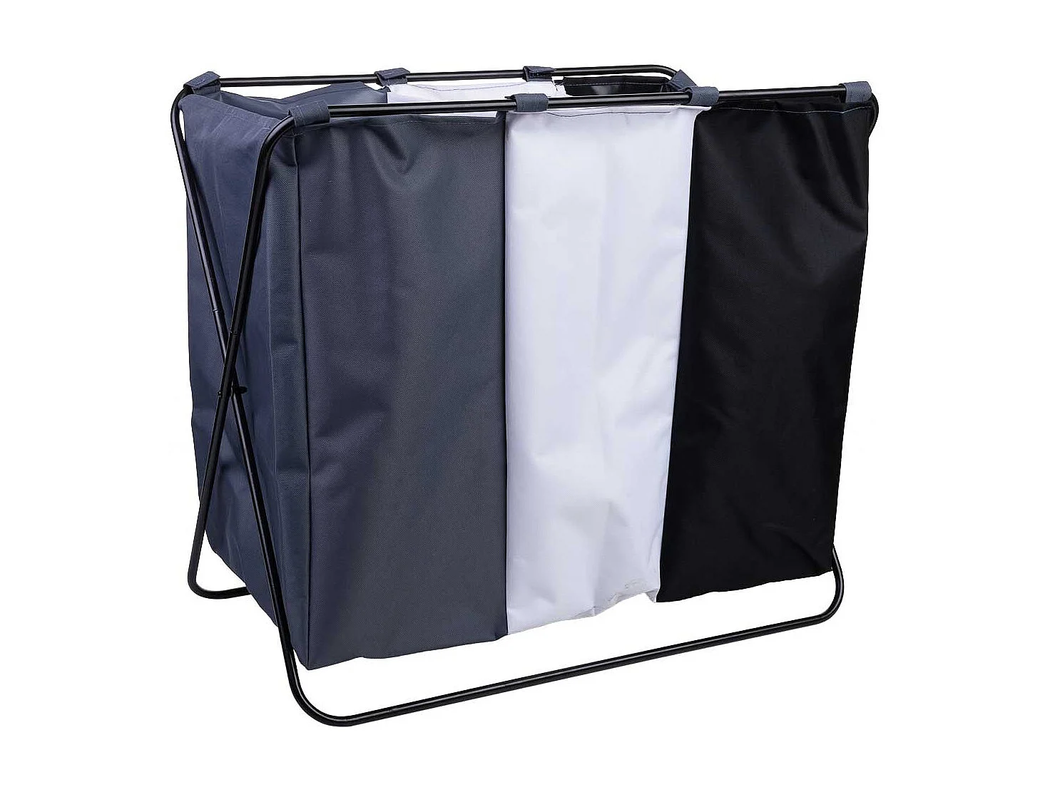 Cesto de roupa de metal e tecido 65,5x40x56h cm