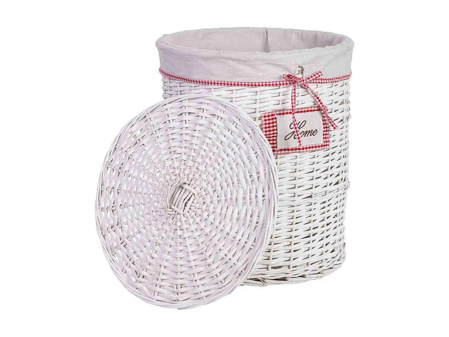 Panier à linge en osier gris 43x43x52h cm