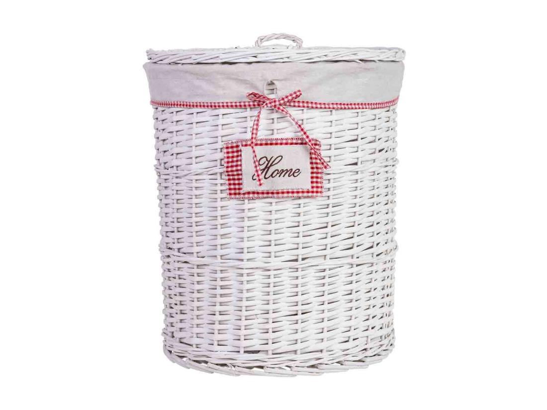 vente unique Panier à linge en osier gris 43x43x52h cm