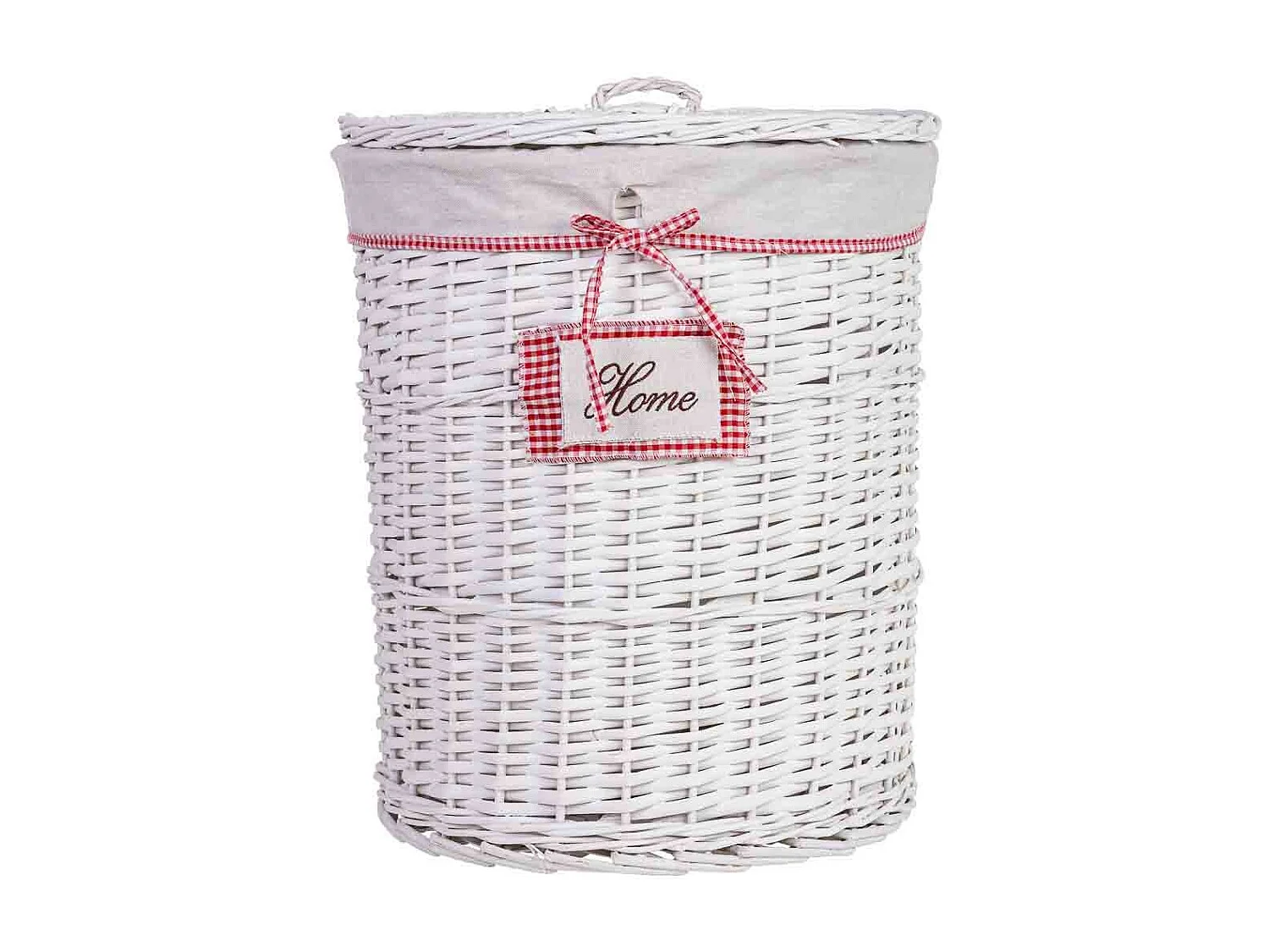 Panier à linge en osier gris 43x43x52h cm
