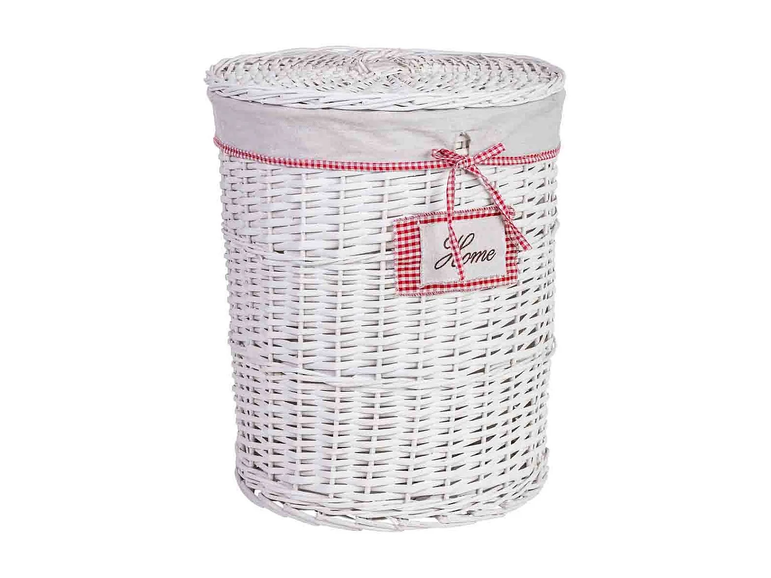 Cesto de ropa de mimbre gris 43x43x52h cm