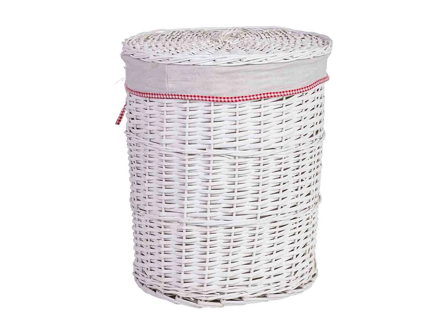 Cesto de ropa de mimbre gris 43x43x52h cm