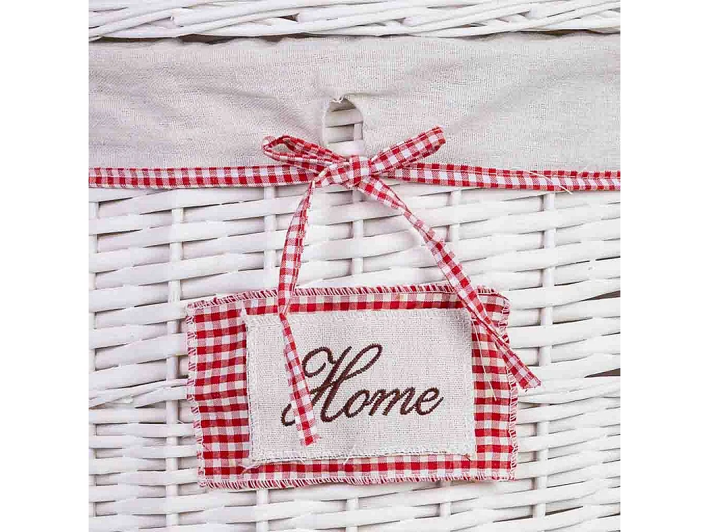 Cesto de ropa de mimbre gris 43x43x52h cm