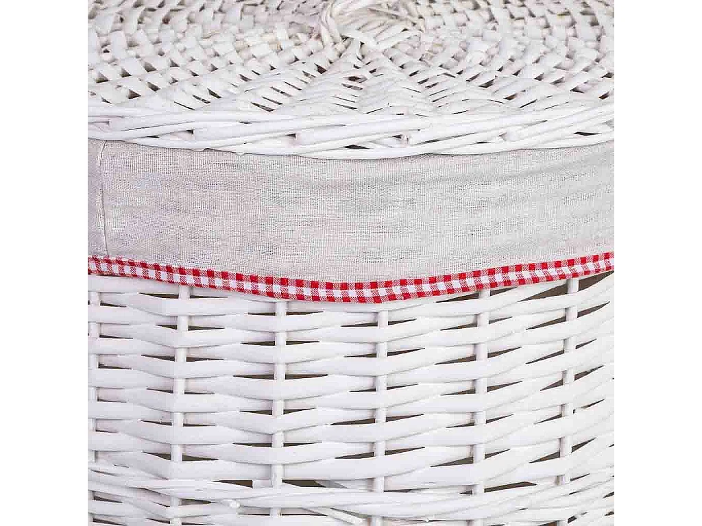 Cesto de ropa de mimbre gris 43x43x52h cm