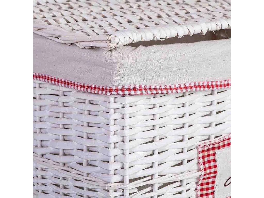 Cesto de roupa em vime grau 43x33x55h cm