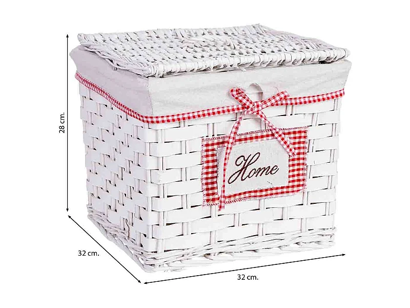 Cesto de roupa em vime grau 32x32x28h cm