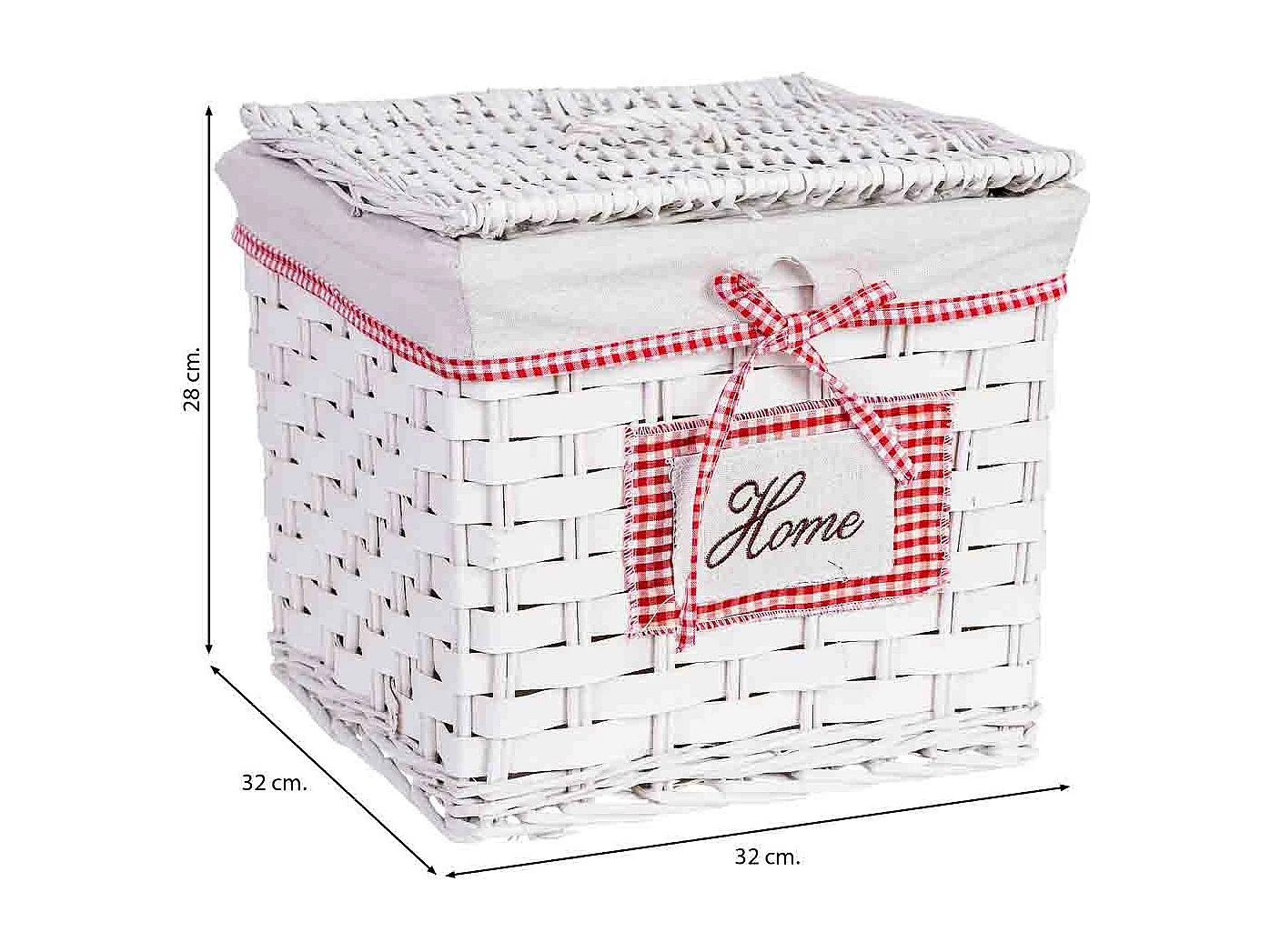 Cesto de roupa em vime grau 32x32x28h cm