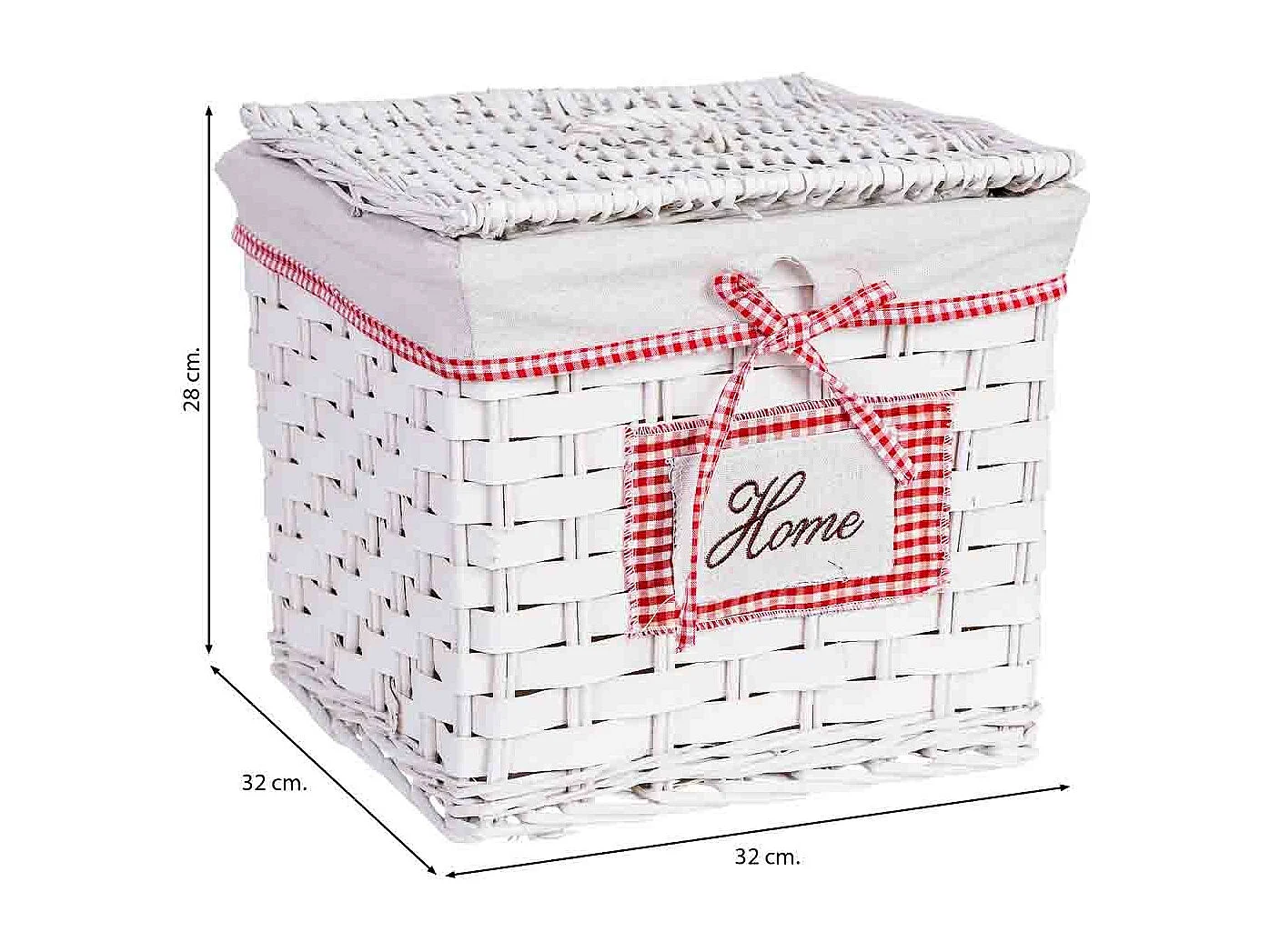 Cesto de roupa em vime grau 32x32x28h cm