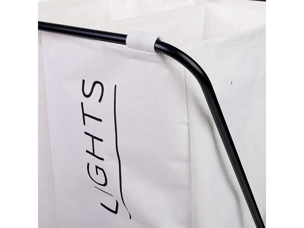 Cesto per la biancheria in metallo e tessuto 65.5x40x56h cm