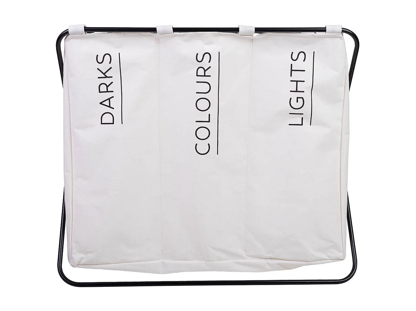 Panier à linge en métal et tissu 65.5x40x56h cm