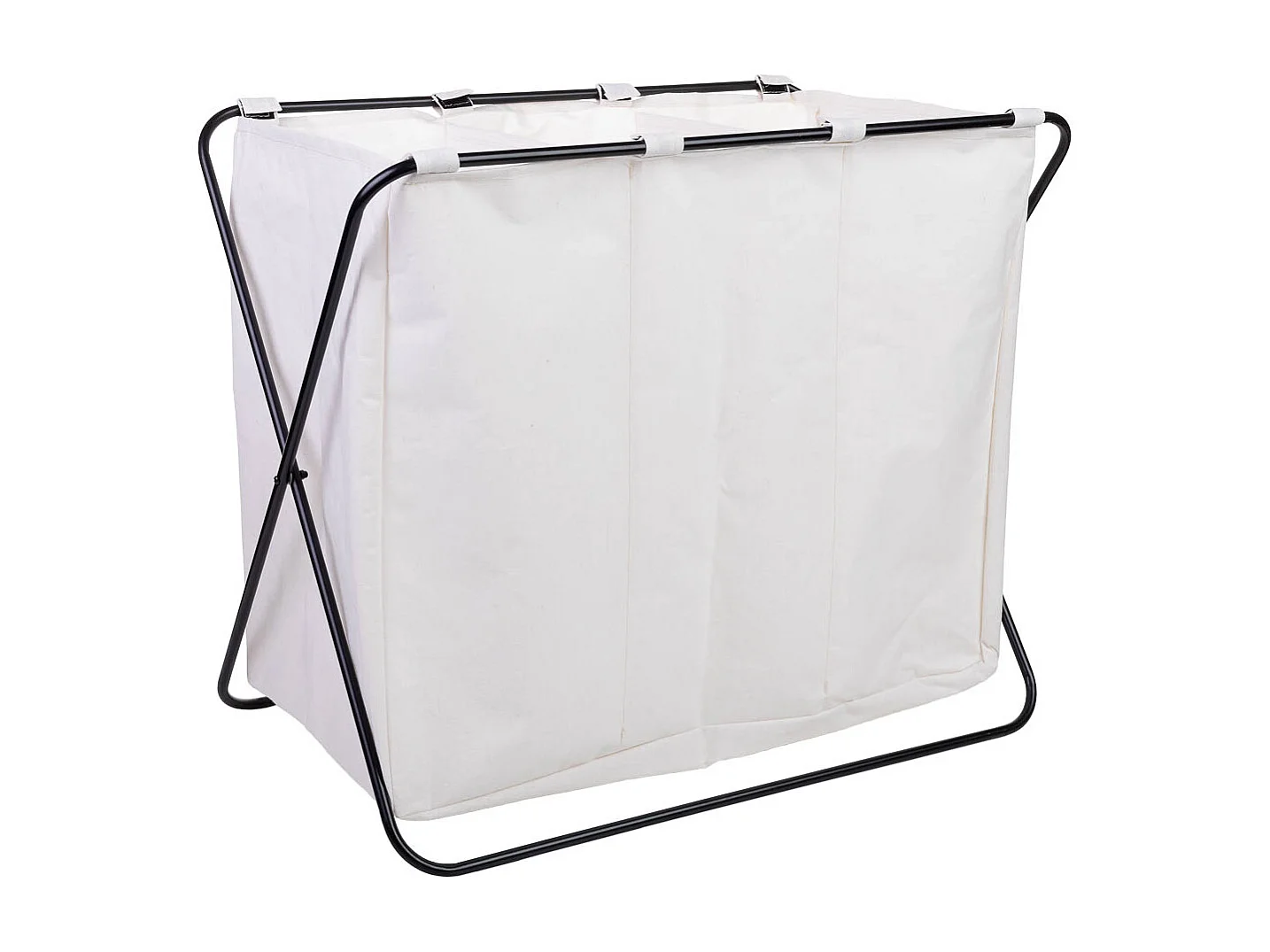 Cesto de la ropa de metal y tela 65.5x40x56h cm