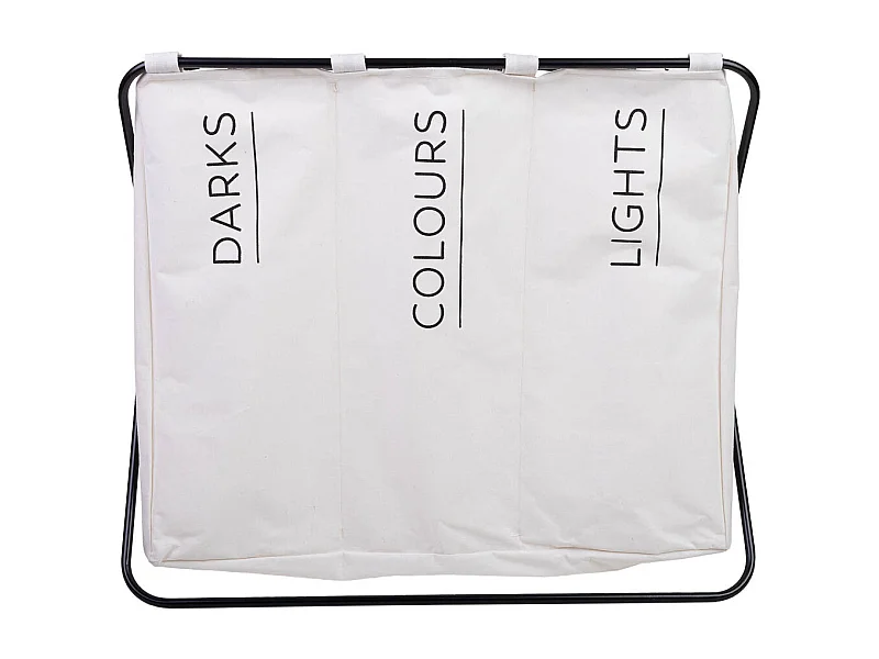 Cesto de la ropa de metal y tela 65.5x40x56h cm