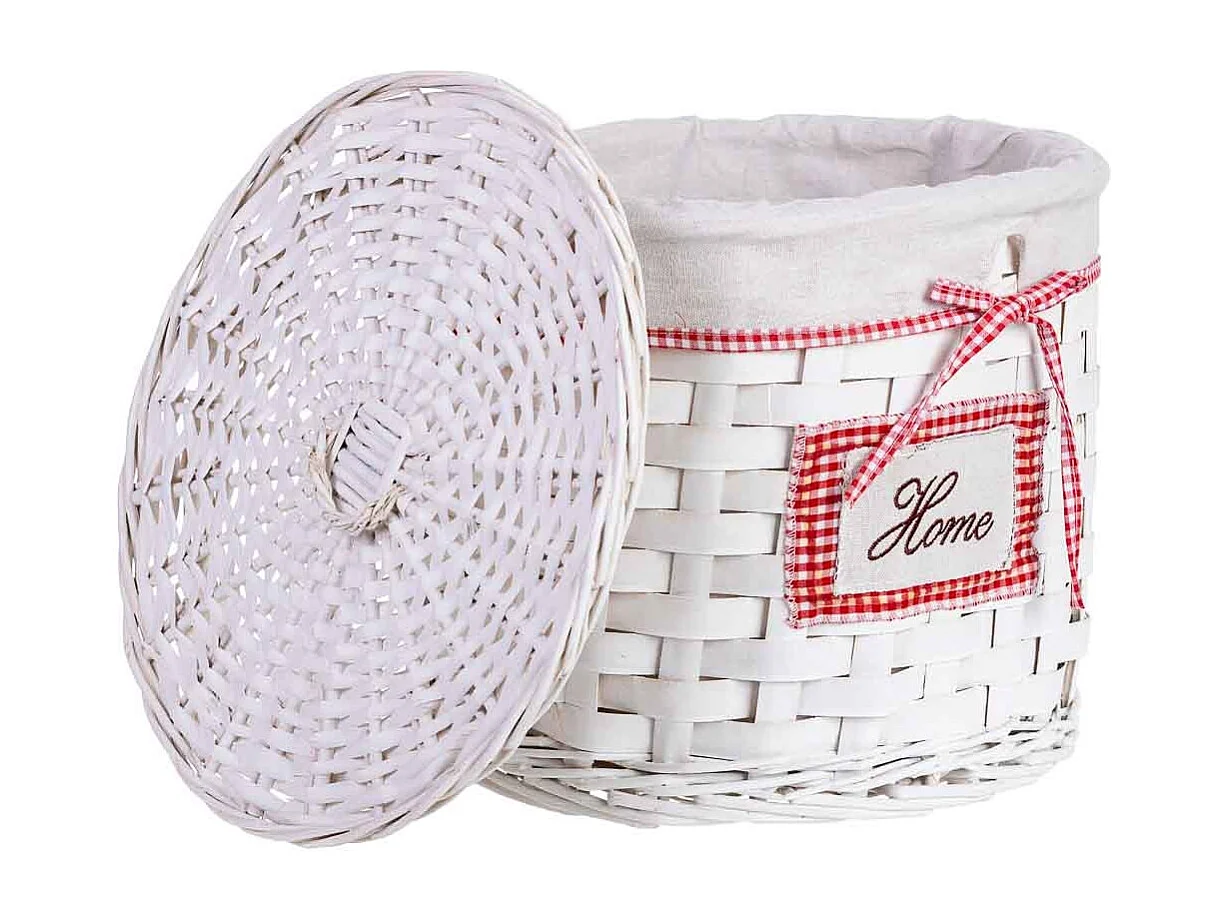 Panier à linge en osier gris 35x35x29h cm