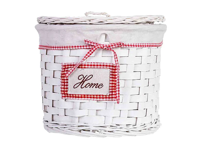 Cesto de ropa de mimbre gris 35x35x29h cm