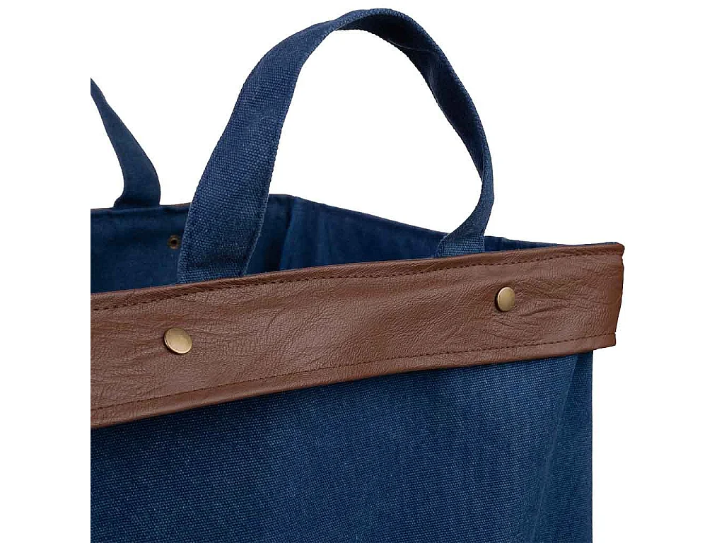 Cesto de roupa de metal e tecido 41x32x58h cm