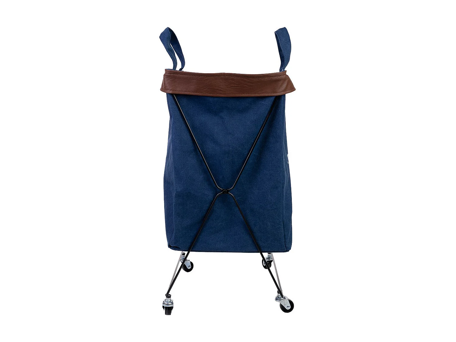 Cesto per la biancheria in metallo e tessuto 41x32x58h cm