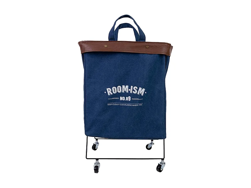 Cesto per la biancheria in metallo e tessuto 41x32x58h cm