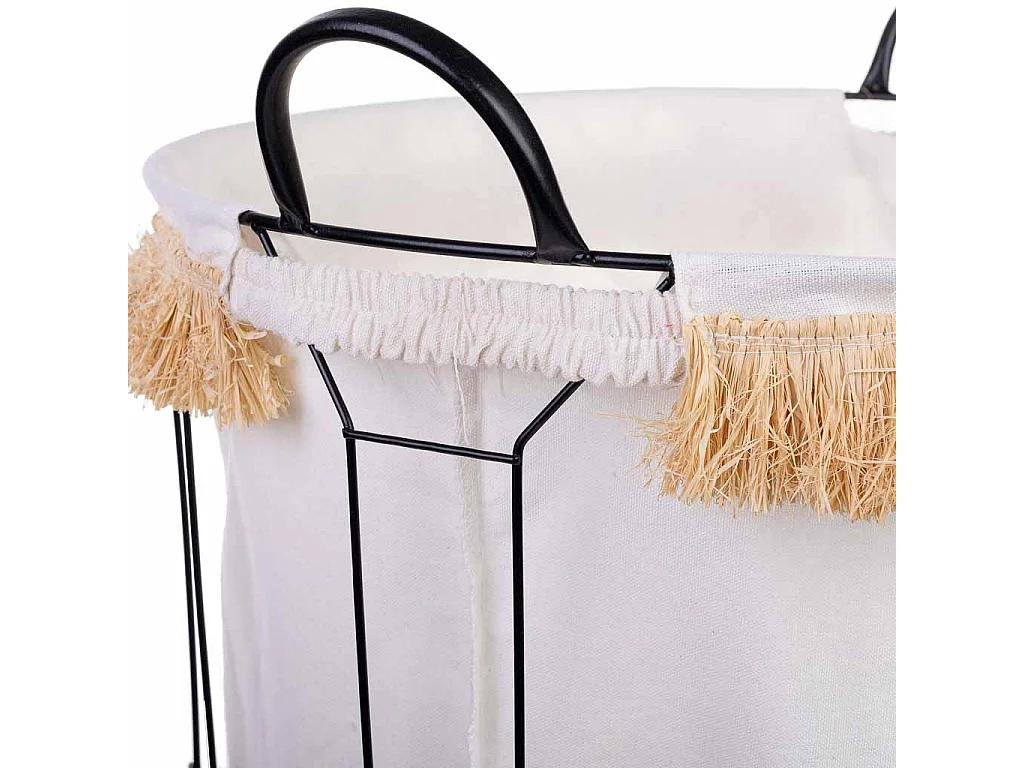 Cesto per la biancheria in metallo e tessuto D45x56/63