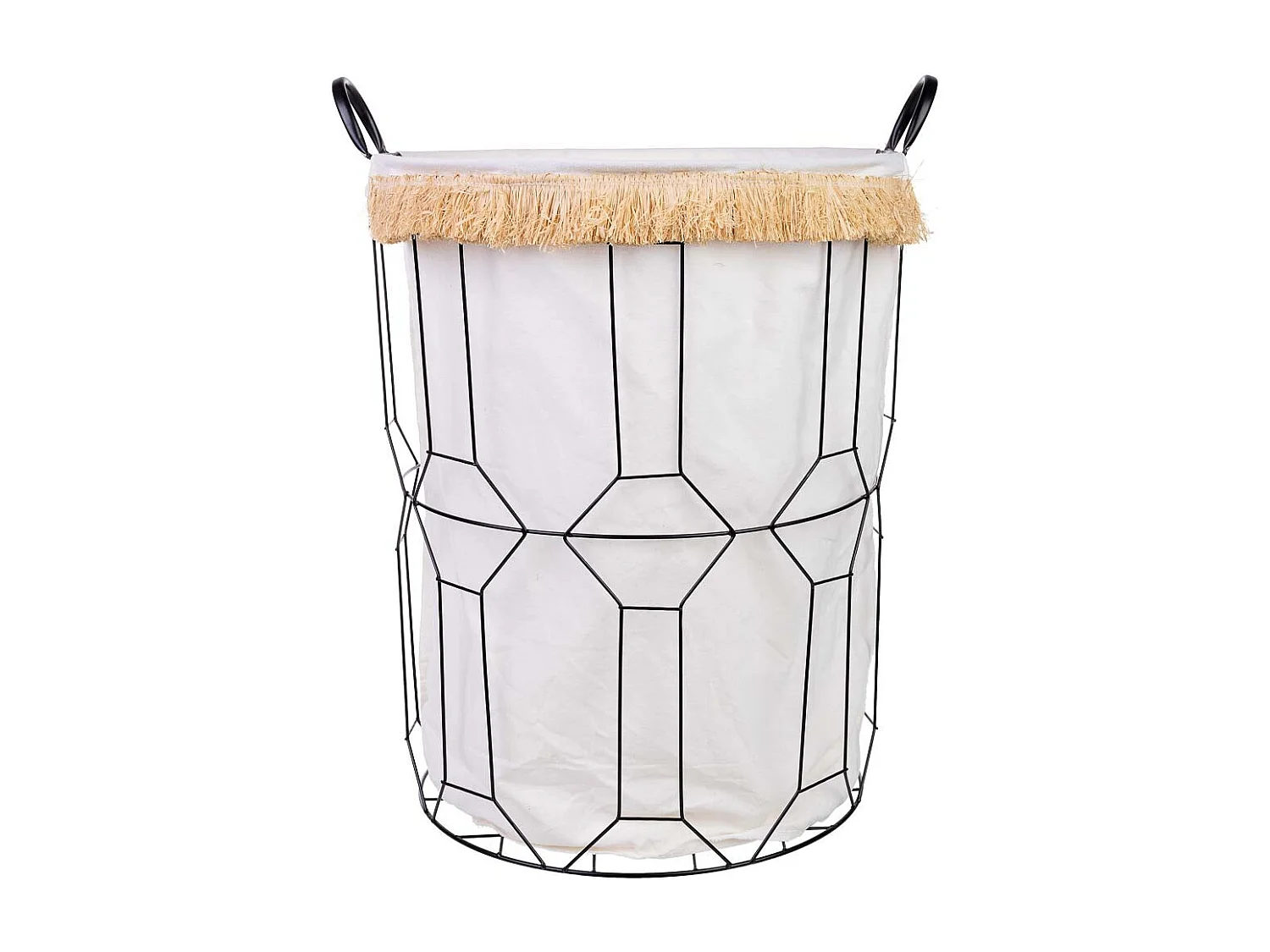 Cesto de roupa de metal e tecido D45x56/63 cm