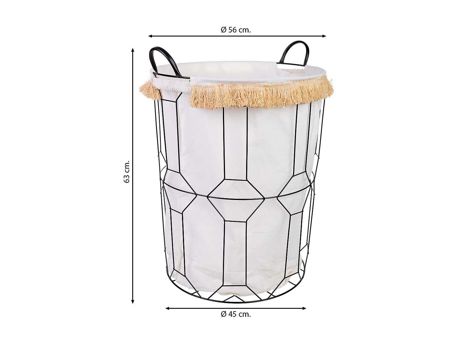 Cesto de la ropa de metal y tela d45x56/63