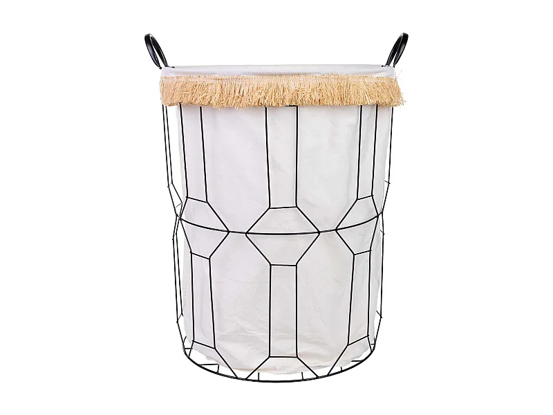 Cesto de roupa de metal e tecido D45x56/63 cm