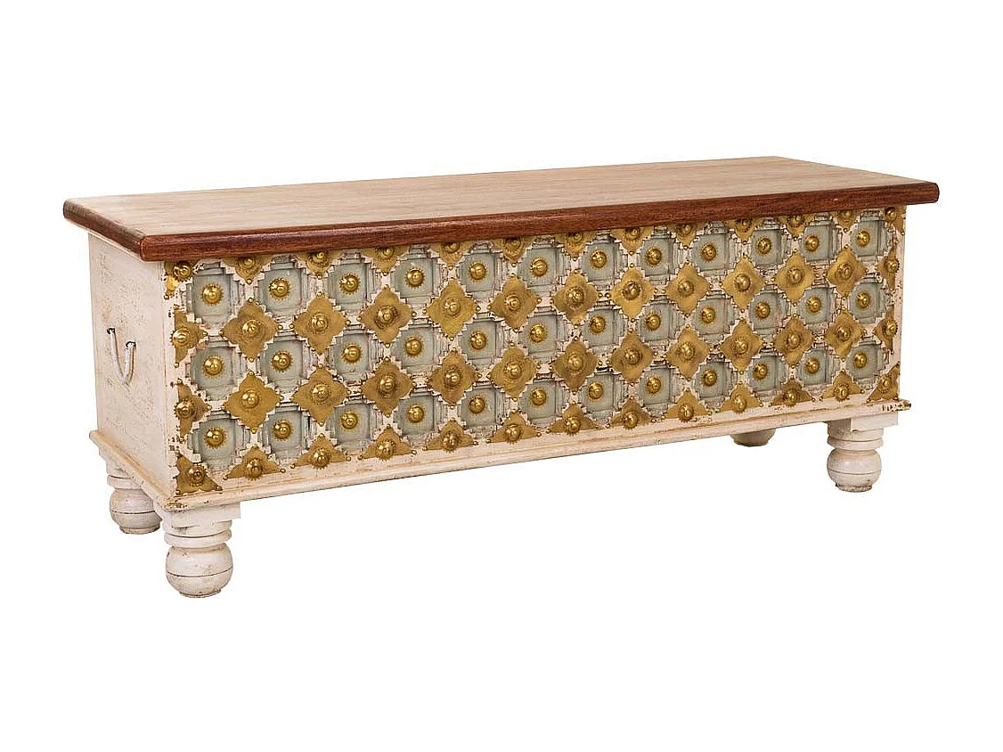 Coffre en bois artisanal 115x40x45h cm