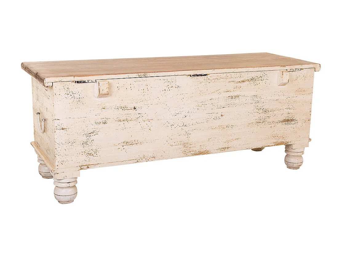 Coffre en bois artisanal 115x40x45h cm