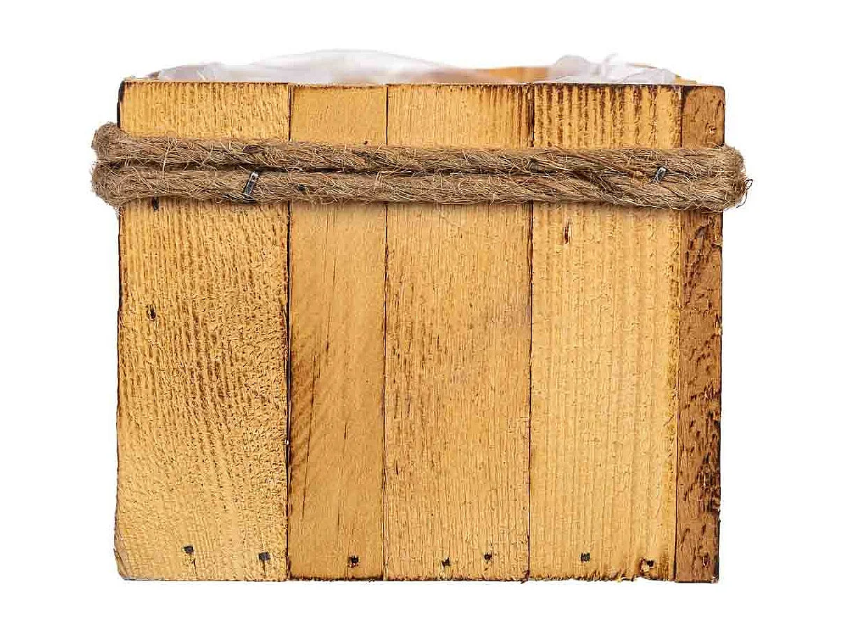 Panier rectangulaire en bois 17x11x9h cm