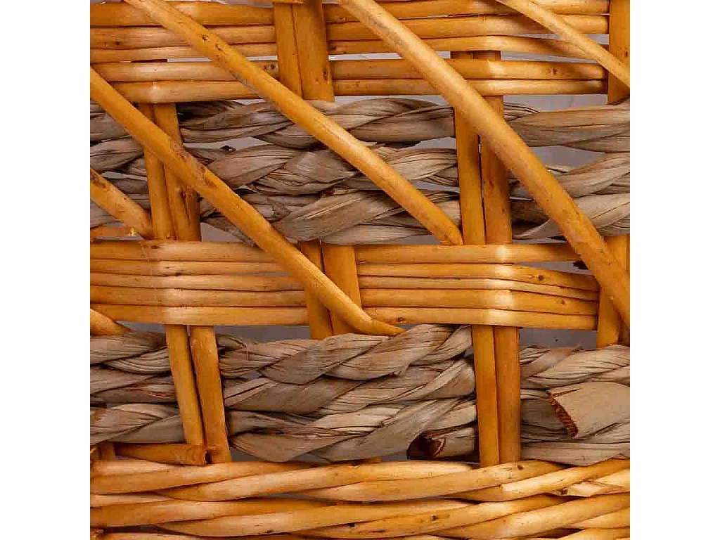 Cesto redondo de mimbre marrón 23x23x15h cm